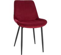 CLP Chaise de Salle à Manger Victoria I Chaise rembourrée recouverte de Velours I avec Protections de Sol, Couleur:Rouge