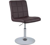 CLP Chaise de Salle ŕ Manger réglable en Hauteur avec Dossier Ricky, Chaise pivotante 360° rembourrée avec revętement en Similicuir, Couleur:Marron