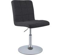 CLP Chaise de Salle ŕ Manger Ricky, Hauteur réglable, pivotante, Tissu, Assise 360°, Base Trompette, Structure métal chromé, Couleur:Noir