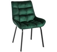 CLP Chaise de Salle ŕ Manger Saranda I Chaise rembourrée avec revętement en Tissu ou Velours I Chaise de Cuisine avec Structure et Dossier, Couleur:Vert, Matériel:Velours
