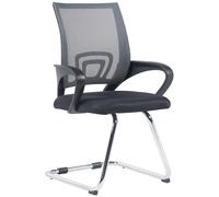 CLP Chaise De Visiteurs Eureka en Maille I Siège Zone D'attente avec Accoudoirs I Chaise avec Piètement en Métal I Patins antidérapant, Couleur:Gris