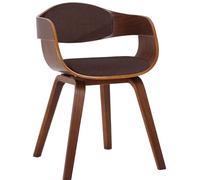 CLP Chaise Design Retro Kingston Tissu I Chaise De Cuisine avec Accoudoirs I Siège Et Dossier Rembourrés I Chaise De Salle D'Attente Chic Couleur:Noyer/Marron