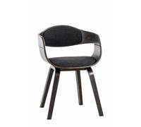 CLP Chaise Design Retro Kingston Tissu I Chaise De Cuisine avec Accoudoirs I Siège Et Dossier Rembourrés I Chaise De Salle D'Attente Chic, Couleur: Gris/Gris foncé