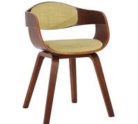CLP Trading GmbH Chaise visiteur Kingston en tissu, bois, non pliable, H 73 cm, vert