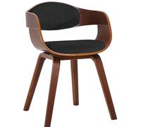 CLP Chaise Design Retro Kingston Tissu I Chaise De Cuisine avec Accoudoirs I Siège Et Dossier Rembourrés I Chaise De Salle D'Attente Chic | Couleur Noyer/Noir