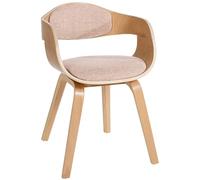 CLP Chaise Design Retro Kingston Tissu I Chaise De Cuisine avec Accoudoirs I Siège Et Dossier Rembourrés I Chaise De Salle D'Attente Chic | Couleur Nature/crème