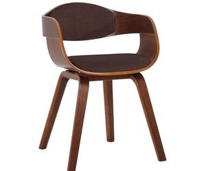 CLP Chaise Design Retro Kingston Tissu I Chaise De Cuisine avec Accoudoirs I Siège Et Dossier Rembourrés I Chaise De Salle D'Attente Chic Couleur:Noyer/Marron
