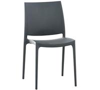 CLP Chaise de jardin MAYA – Empilable, résistante à l'eau et aux UV – Gris foncé