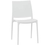 CLP Chaise D'Extérieur Empilable Maya en Plastique I Chaise De Balcon Résistante Aux UV I Chaise De Terrasse, Couleur: Blanc