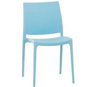 CLP Chaise de jardin empilable MAYA – Plastique/Résine, résistante aux UV – Bleu clair