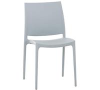 CLP Chaise D'Extérieur Empilable Maya en Plastique I Chaise De Balcon Résistante Aux UV I Chaise De Terrasse, Couleur: Gris Clair
