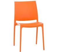 CLP Chaise D'Extérieur Empilable Maya en Plastique I Chaise De Balcon Résistante Aux UV I Chaise De Terrasse, Couleur: Orange