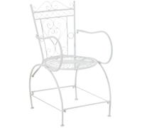 CLP Chaise D'Extérieur en Fer Sheela, avec Dossier Accoudoirs Et Repose-Pieds, Design Antique, Couleur:Blanc