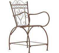 CLP Chaise D'Extérieur en Fer Sheela, avec Dossier Accoudoirs Et Repose-Pieds, Design Antique, Couleur:Marron Antique
