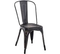 CLP Chaise empilable Benedikt en Metal avec Dossier, Style bistrot, pour Restaurants et Cuisines, Design Robuste, Charge Max. 200 kg Couleur:Noir/Or