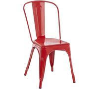 Chaise clp en metal empilable non pliable H. 89 cm interieur rouge
