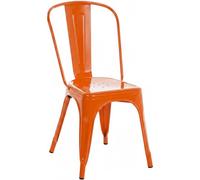 CLP Chaise empilable Benedikt en Metal avec Dossier, Style bistrot, pour Restaurants et Cuisines, Design Robuste, Charge Max. 200 kg Couleur:Orange