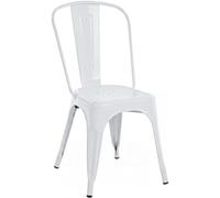 CLP Chaise empilable Benedikt en Metal avec Dossier, Style bistrot, pour Restaurants et Cuisines, Design Robuste, Charge Max. 200 kg Couleur:Blanc