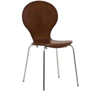 Chaise de conference diego interieur empilable non pliable en bois H. 86 cm marron Marron G