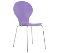 CLP Chaise empilable Diego - Structure métallique, Assise en bois, Ergonomique, Violet, H. 86 cm