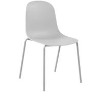 CLP Chaise empilable Hardin avec Coque Ergonomique en Plastique et Structure en métal Robuste pour Salle à Manger, réunion, Cuisine, Couleur: Gris Clair