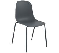 CLP Chaise empilable Hardin avec Coque Ergonomique en Plastique et Structure en métal Robuste pour Salle à Manger, réunion, Cuisine, Couleur: Gris foncé