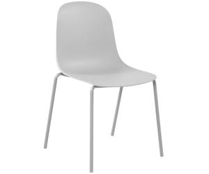 CLP Chaise empilable Hardin avec Coque Ergonomique en Plastique et Structure en métal Robuste pour Salle à Manger, réunion, Cuisine, Couleur: Gris Clair