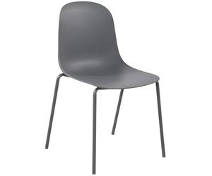 CLP Chaise empilable Hardin I Chaise d'extérieur Absolument résistante aux intempéries et aux UV, Couleur:Gris foncé
