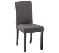 CLP Chaise INA revêtement en Tissu avec piétement en Bois pour Une Hauteur d'assise de 47 cm avec Dossier rembourré pour Plus de Confort, Desig, Couleur:Gris foncé, Couleur du Cadre:Noir