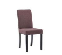 CLP Chaise INA revêtement en Tissu avec piétement en Bois pour Une Hauteur d'assise de 47 cm avec Dossier rembourré pour Plus de Confort, Desig, Couleur:Marron, Couleur du Cadre:Noir