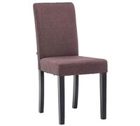 CLP Chaise INA revêtement en Tissu avec piétement en Bois pour Une Hauteur d'assise de 47 cm avec Dossier rembourré pour Plus de Confort, Desig, Couleur:Marron, Couleur du Cadre:Noir