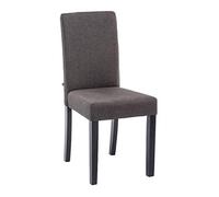 CLP Chaise INA – Tissu, piétement bois, dossier rembourré, hauteur d'assise 47 cm – Gris foncé/Noir