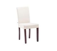 CLP Chaise INA revêtement en Tissu avec piétement en Bois pour Une Hauteur d'assise de 47 cm avec Dossier rembourré pour Plus de Confort, Desig, Couleur: crème, Couleur du Cadre: Cappuccino
