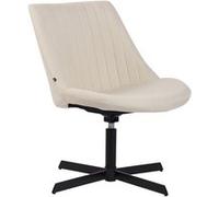 CLP Chaise lounge Granby en Tissu avec Pied en métal , Crème Crème G