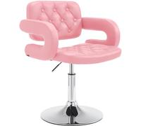CLP Chaise Lounge Réglable en Hauteur Dublin en Similicuir I Chaise Haute Pivotante avec Assise Rembourrée Dossier et Accoudoirs Couleur:Rose