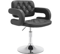 CLP Chaise Lounge Réglable en Hauteur Dublin en Similicuir I Chaise Haute Pivotante avec Assise Rembourrée Dossier et Accoudoirs Couleur:Noir