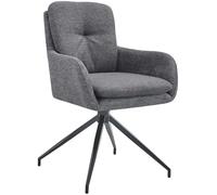 CLP Chaise pivotante Pickett en Tissu, Fauteuil pivotant 180° avec accoudoirs et Dossier, capacité de Charge jusqu'à 150 kg Couleur:Gris foncé