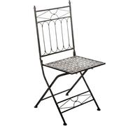 CLP Chaise Pliante Asina, Chaise de Jardin Gain de Place pour Exterieur, Style Art Nouveau Romantique avec Ornements, Facile a Ranger, Couleur:Bronze