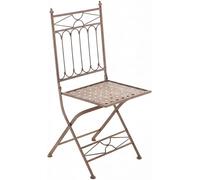 CLP Chaise Pliante Asina, Chaise de Jardin Gain de Place pour Exterieur, Style Art Nouveau Romantique avec Ornements, Facile a Ranger Couleur:Marron Antique