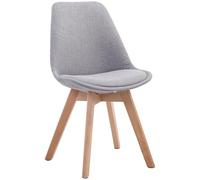 CLP Chaise Retro Design Borneo V2 Tissu I Chaise Visiteur Pieds en Bois Dossier Et Assise Ergonomique Chaise Scandinave I Couleur:, Couleur:Gris, Couleur du Cadre:Natura