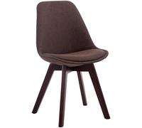 CLP Chaise Retro Design Borneo V2 Tissu I Chaise Visiteur Pieds en Bois Dossier Et Assise Ergonomique Chaise Scandinave I Couleur:, Couleur:Marron, Couleur du Cadre:Noyer