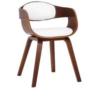 CLP Chaise Retro Kingston en Similicuir I Chaise De Salle A Manger avec Accoudoirs I Sičge Et Dossier Rembourrés I Piétement en Bois, Couleur:Noyer/Blanc
