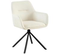 CLP Chaise Tipton Tissu I Chaise de Salle à Manger pivotante en Tissu I Chaise rembourrée avec Dossier I Chaise de Cuisine, Couleur:crème