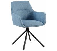 CLP Chaise Tipton Tissu I Chaise de Salle à Manger pivotante en Tissu I Chaise rembourrée avec Dossier I Chaise de Cuisine, Couleur:Bleu