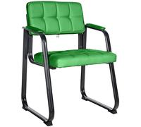 CLP Chaise visiteur Canada B – Similicuir, assise et dossier rembourrés, accoudoirs, métal – Vert