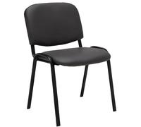 CLP Chaise visiteur Ken Similicuir – Empilable, Pieds métal robustes, Dossier confortable – Gris