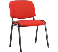 CLP Chaise Visiteur Empilable Ken en Tissu I Chaise De Reception Confortable avec Dossier Et Pieds en Métal Robuste, Couleur:Rouge
