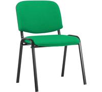 CLP Chaise Visiteur Empilable Ken en Tissu I Chaise De Reception Confortable avec Dossier Et Pieds en Métal Robuste, Couleur:Vert