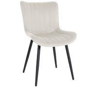 CLP Chaise visiteur Largo - Velours et similicuir, structure métallique, crème