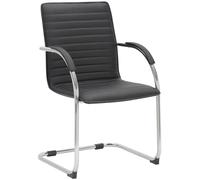 CLP Chaise Visiteur Tira Similicuir I Chaise Cantilever avec Assise rembourrée, Couleur:Noir